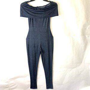 Blue S Trendy Jumpsuit Strapless Tube Ruffled Sott